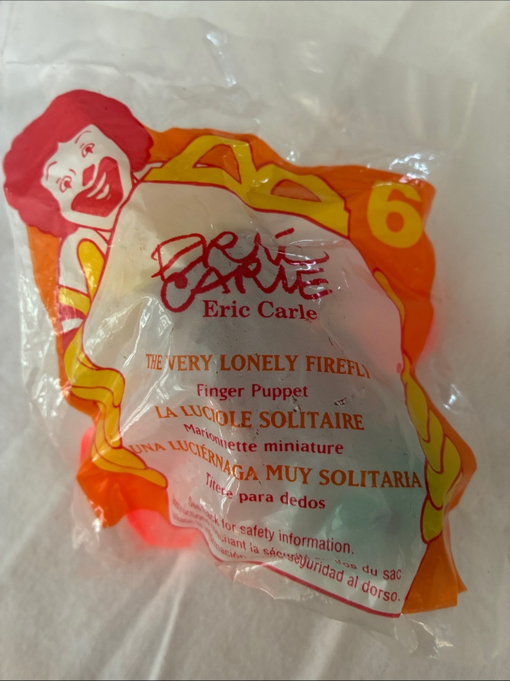 McDonalds 1996 Eric Carle The Very Lonely Firefly Finger Puppet